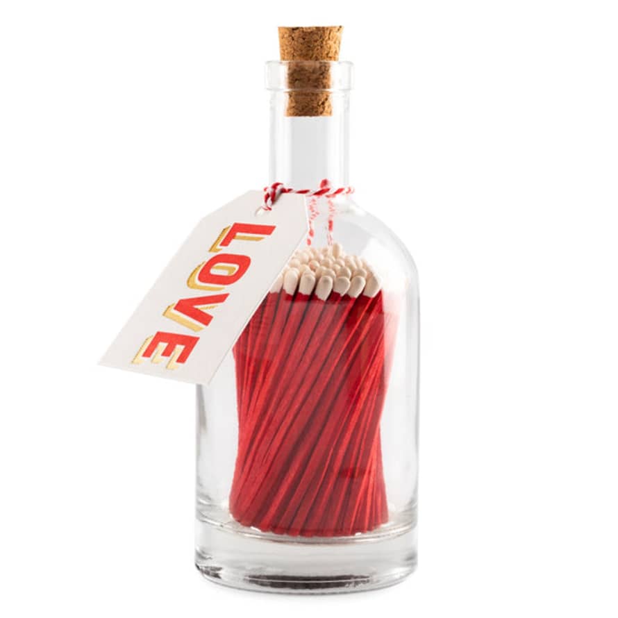 livs Matches In Glass Bottle - (red) Love
