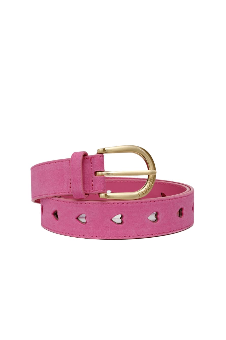 Fabienne Chapot Candy Pink Belt with Cut it out Heart Shape