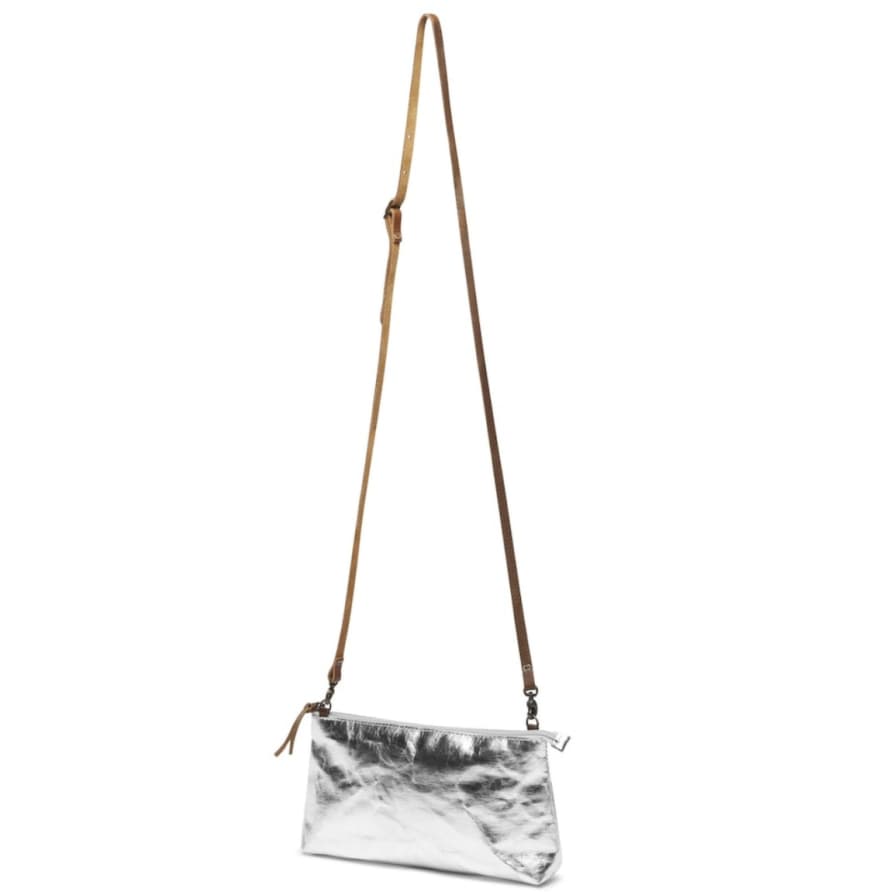 Uashmama LA BUSTA METALLIC + TRACOLLA LARGE washable paper handbag 
