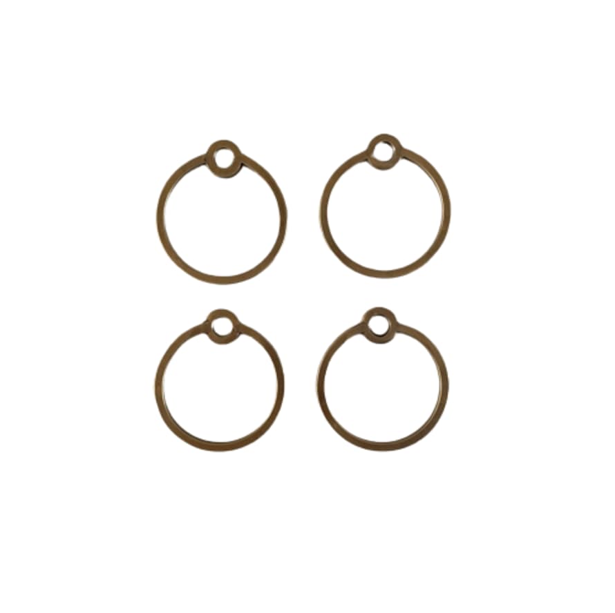 Set of 4 Antique Brass Napkin Rings