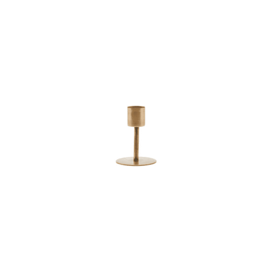 House Doctor Small Gold Candle Holder