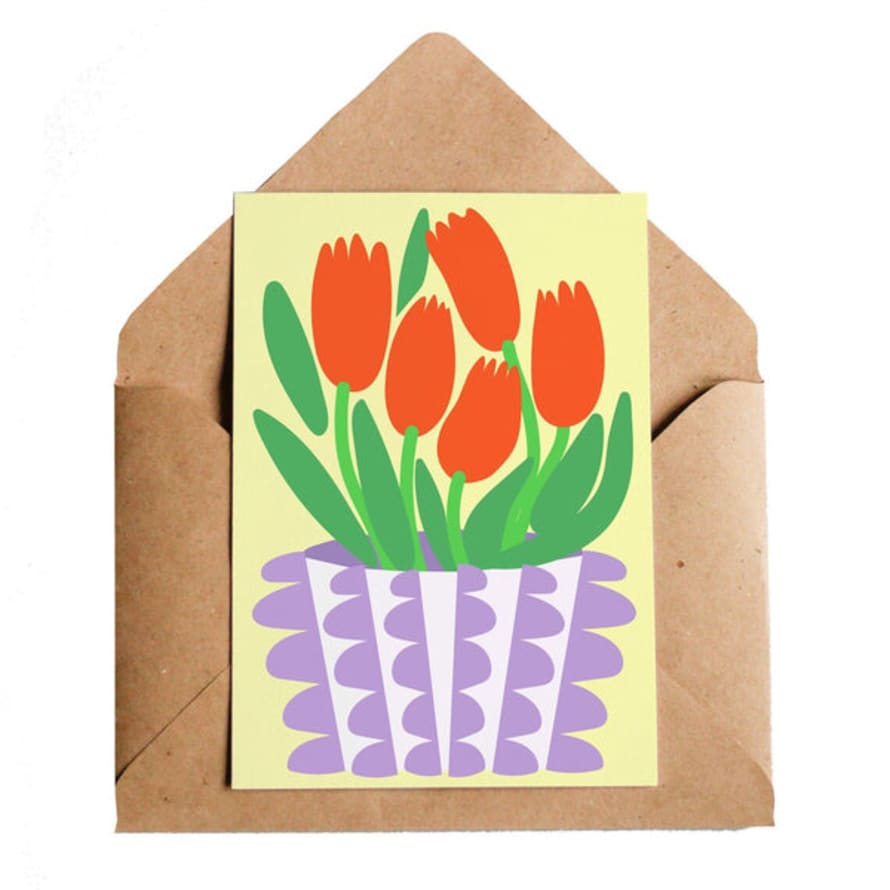 Lottie Hall Studio Vase Of Tulips Card