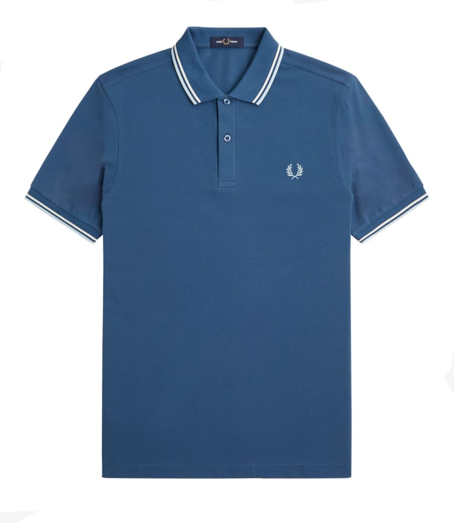 Fred Perry Twin Tipped Polo Shirt (Midnight Blue/Ecru/Light Ice)