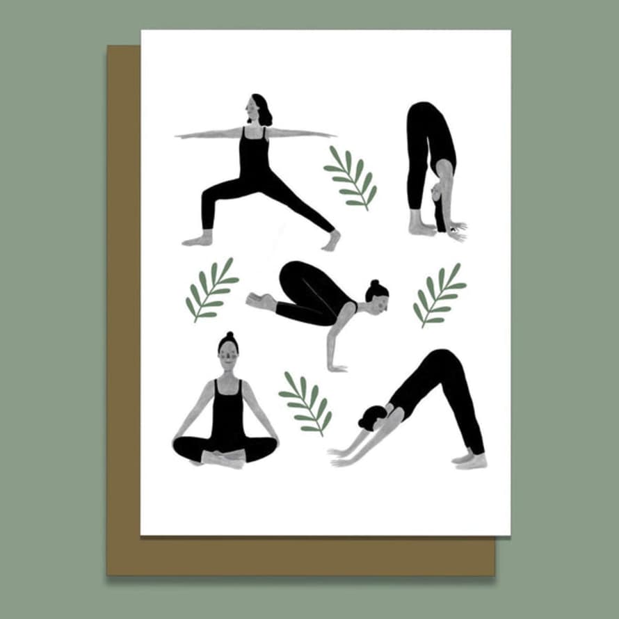 HeatherLucyJ Design Yoga Pose Greetings Card
