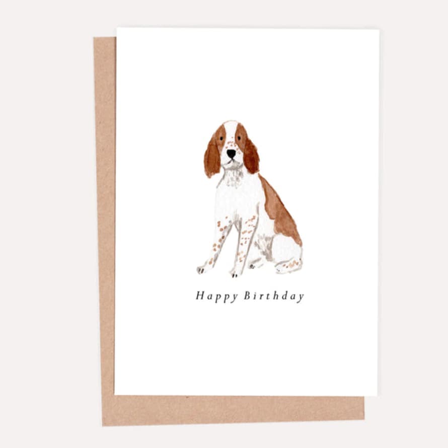 HeatherLucyJ Design Springer Spaniel Happy Birthday Card