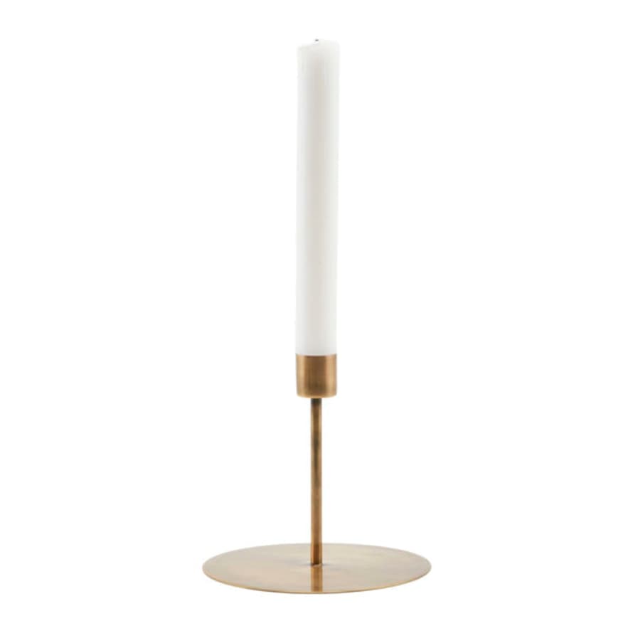 House Doctor Large Gold Candle Holder