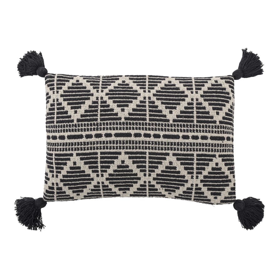 Bloomingville Black Recycled Cotton Gutte Cushion