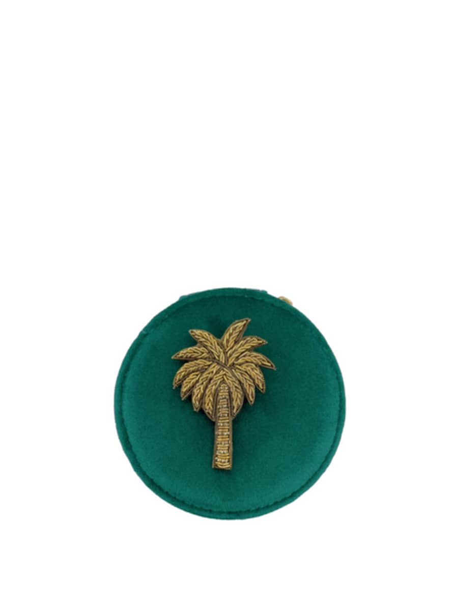 sixton Jewellery Travel Pot In Green - Palm Tree From London