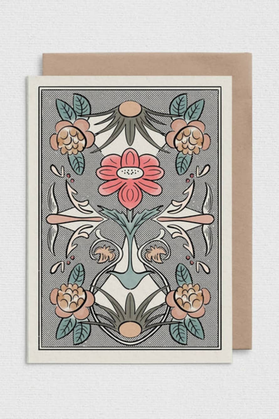 The Hatched Line Rose Greeting Card
