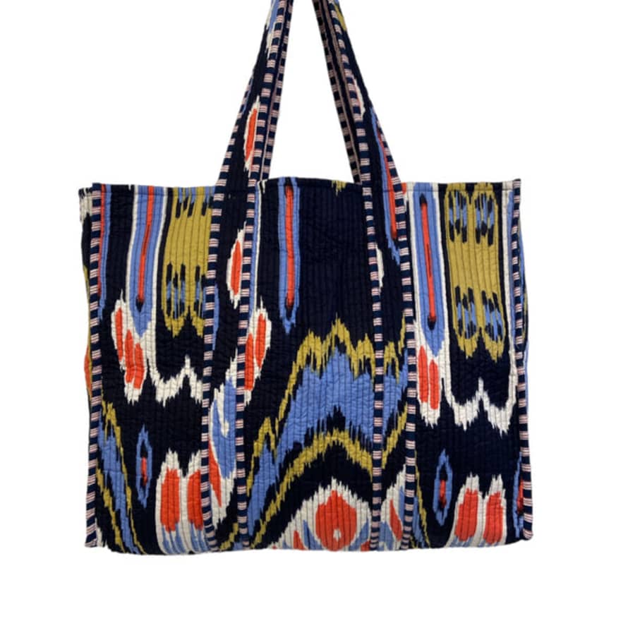 Behotribe  &  Nekewlam Tote Bag Over Sized Quilted Cotton Ikat