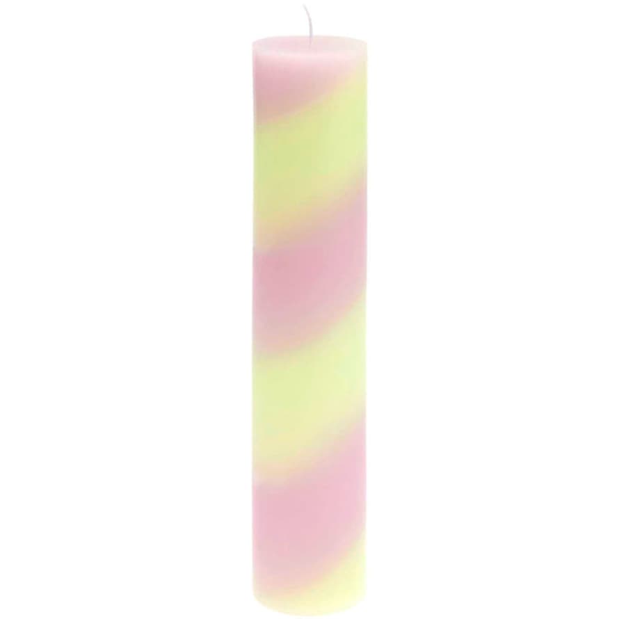 Rico Design Berry Mint Striped Taper Candle