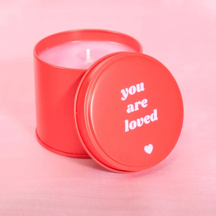 Flamingo Candles Pomegranate & Fig You Are Loved Red Tin Candle