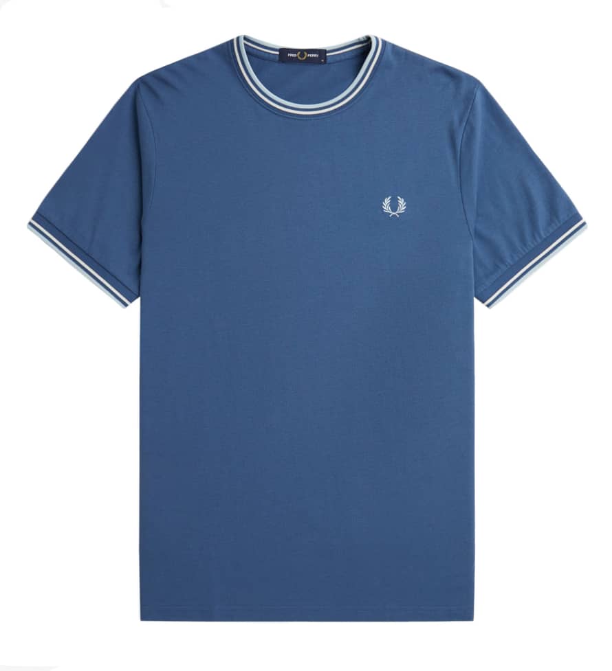 Fred Perry Twin Tipped T-Shirt (Midnight Blue/Ecru/Light Ice)