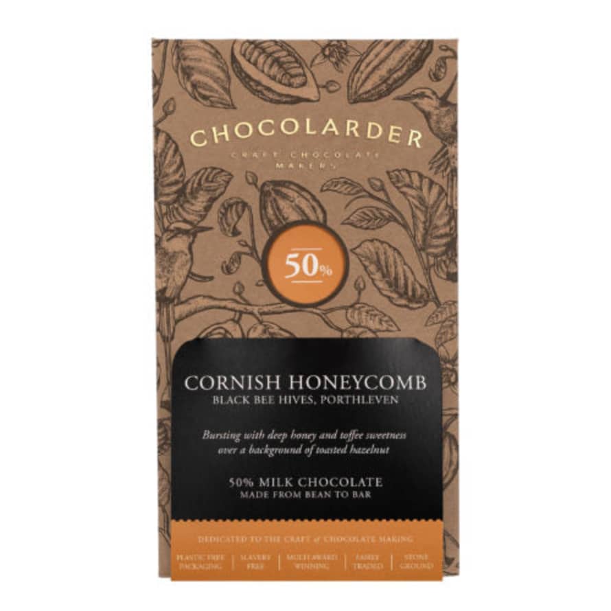 Chocolarder Cornish Honeycomb 50% Milk Chocolate Bar