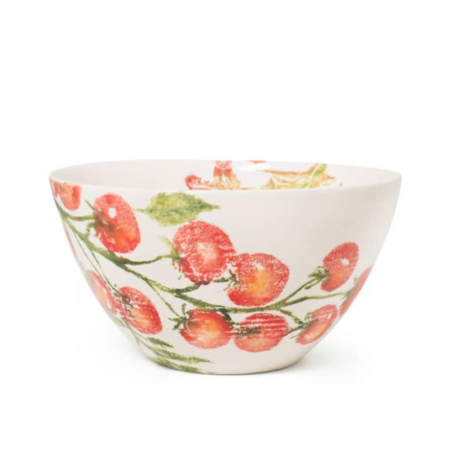 Bliss Home Earthenware Vine Tomatoes & Lollo Rosso Salad Bowl