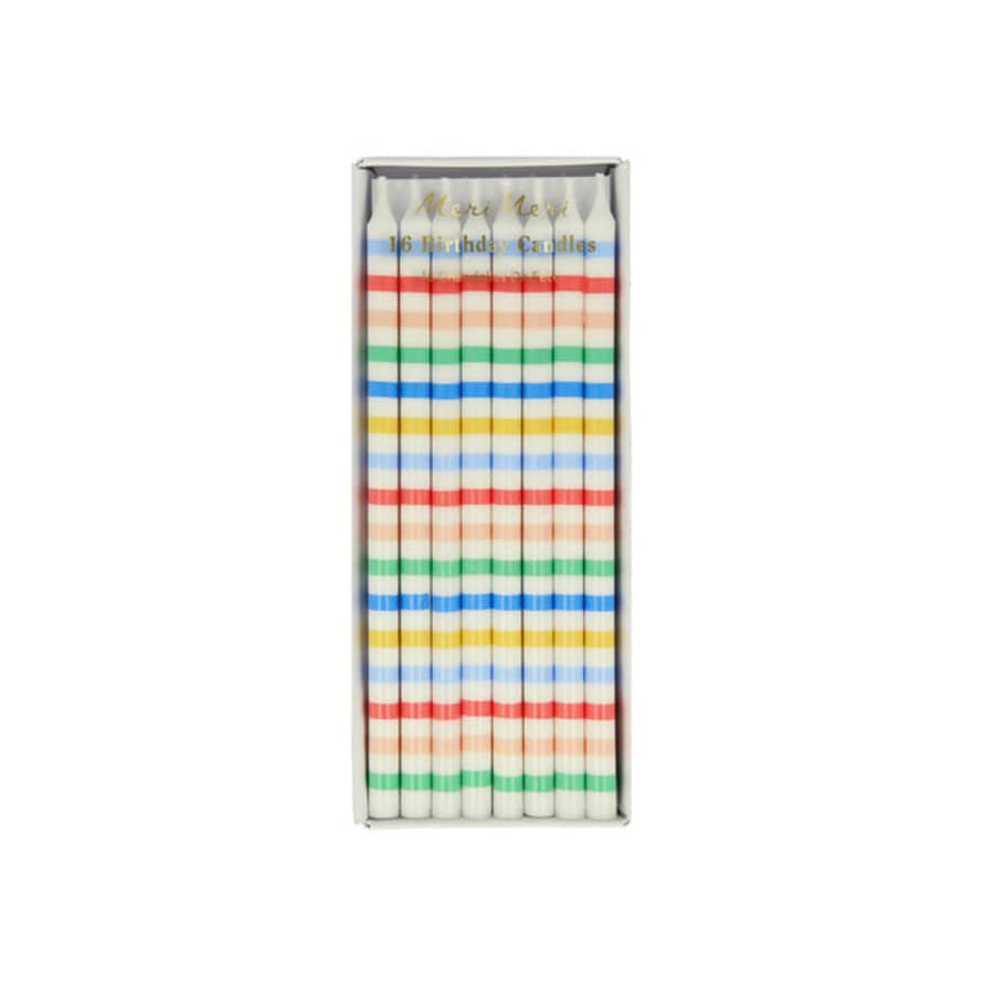 Meri Meri Multi Stripe Candles (x 16)