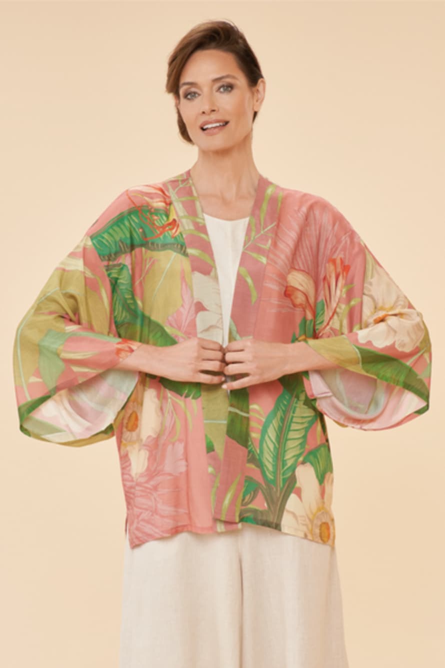 Powder Pkj40 Delicate Tropical Kimono Jacket - Candy