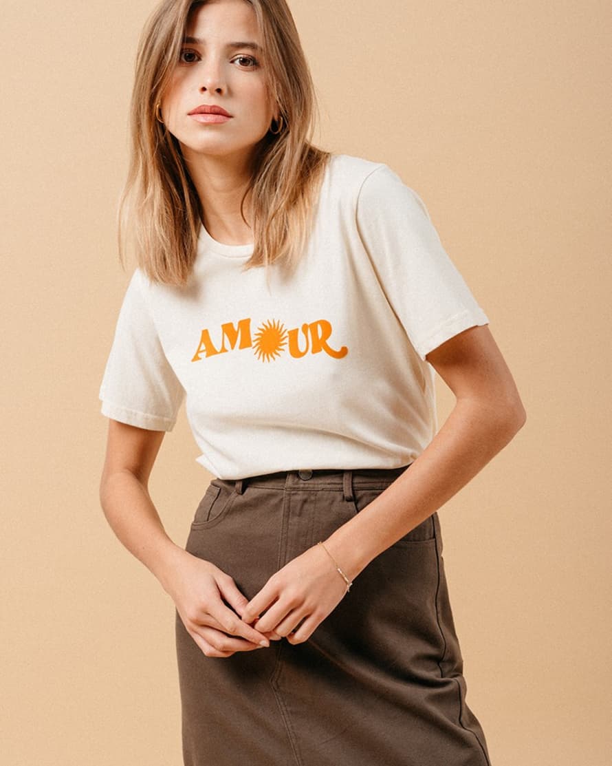 Grace & Mila Grace Et Mila - T-shirt Femme Beige 'amour'