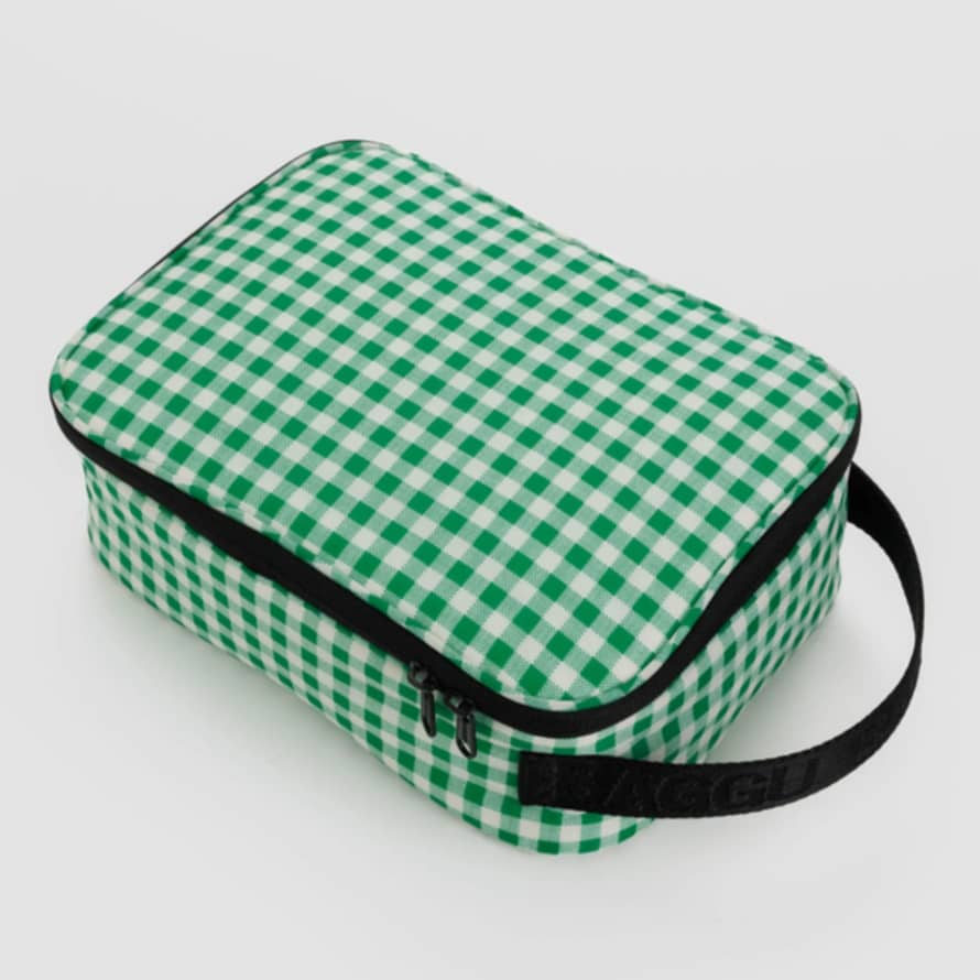 Baggu Puffy Insulated Lunch Bag - Green Gingham
