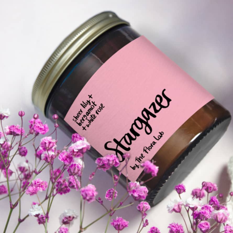 The Flora Lab Stargazer Natural-Wax Candle | Sheer Lily Bergamot White Rose