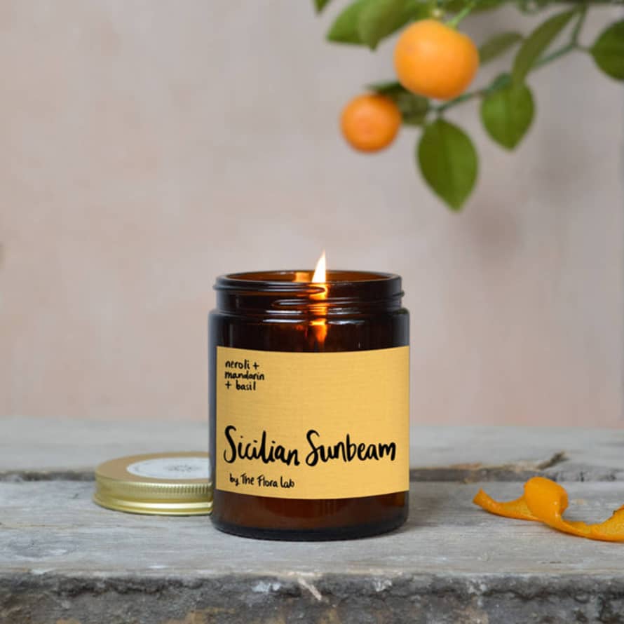 The Flora Lab Sicilian Sunbeam Natural-Wax Candle | Neroli Mandarin Basil