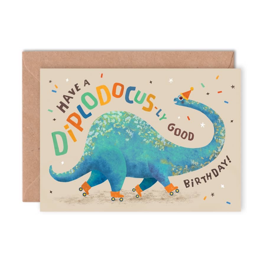 Emily Nash Illustration Have a Diplodocus-ly Good Birthday Card