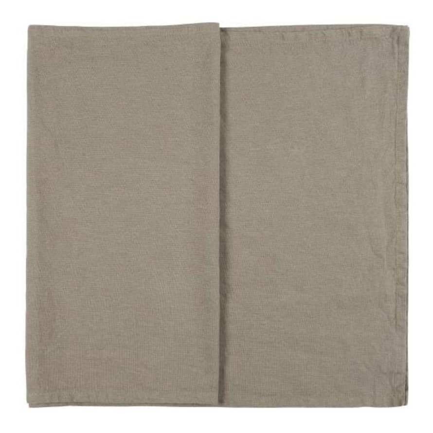 TUSKcollection Cotton And Linen Table Runner In Soil Brown