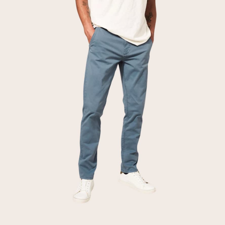 White Stuff Sutton Organic Chino Trousers - Mid Blue