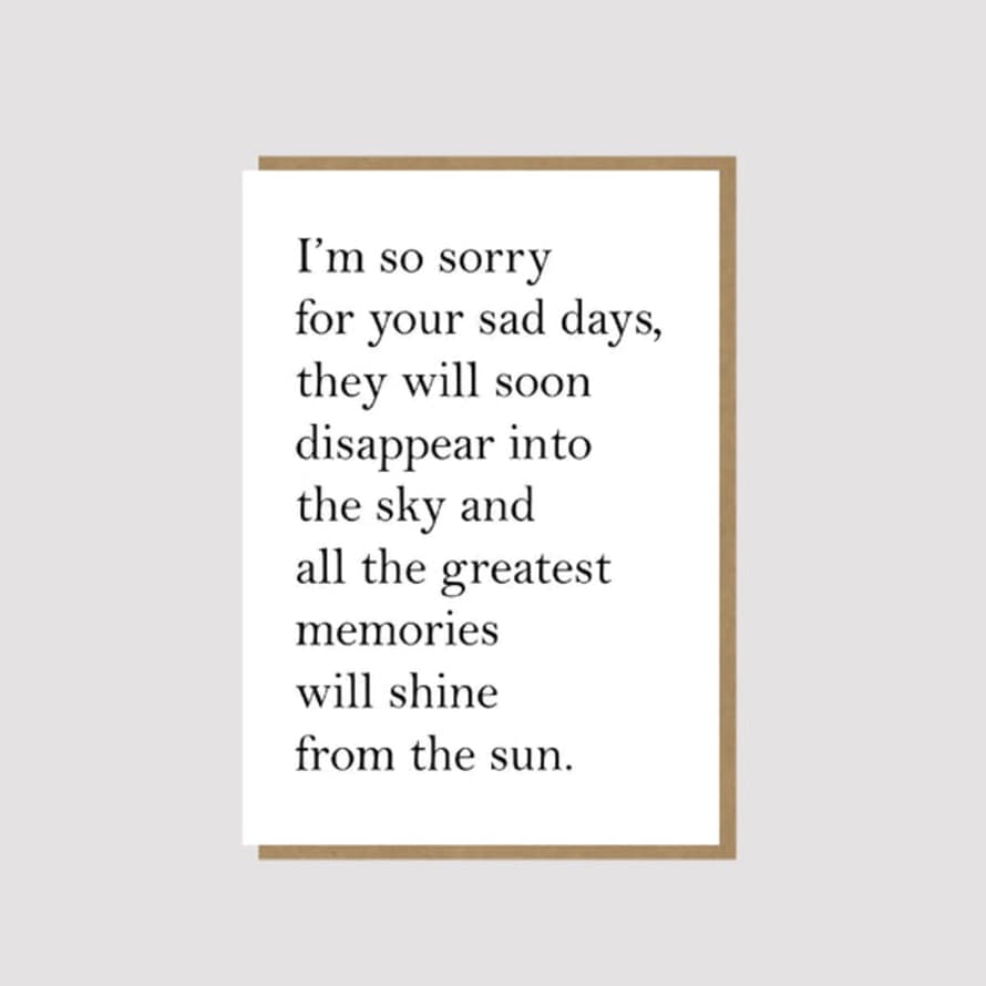 Happydashery Sad Days Card