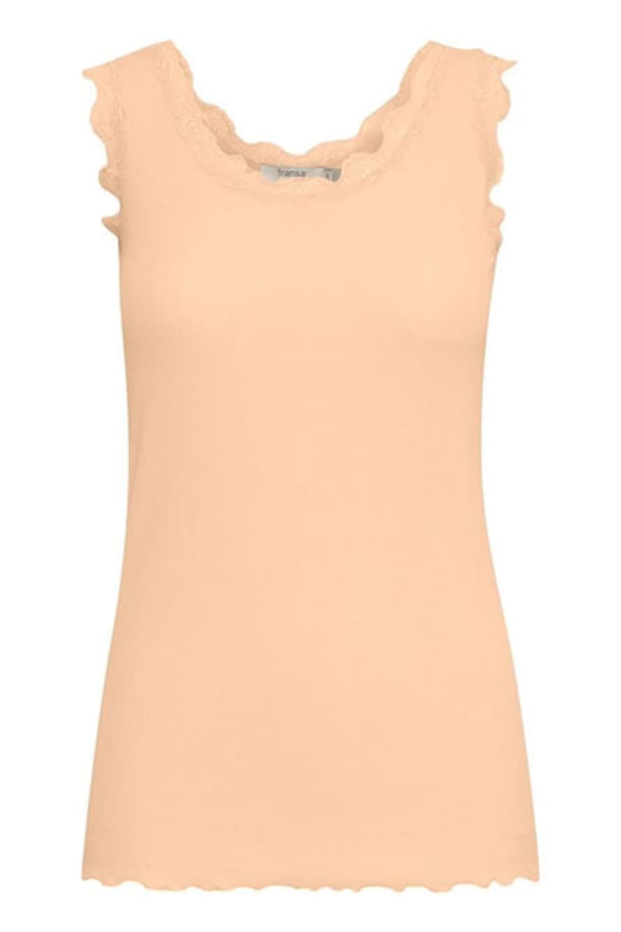 Fransa Hizamond Top In Apricot Wash
