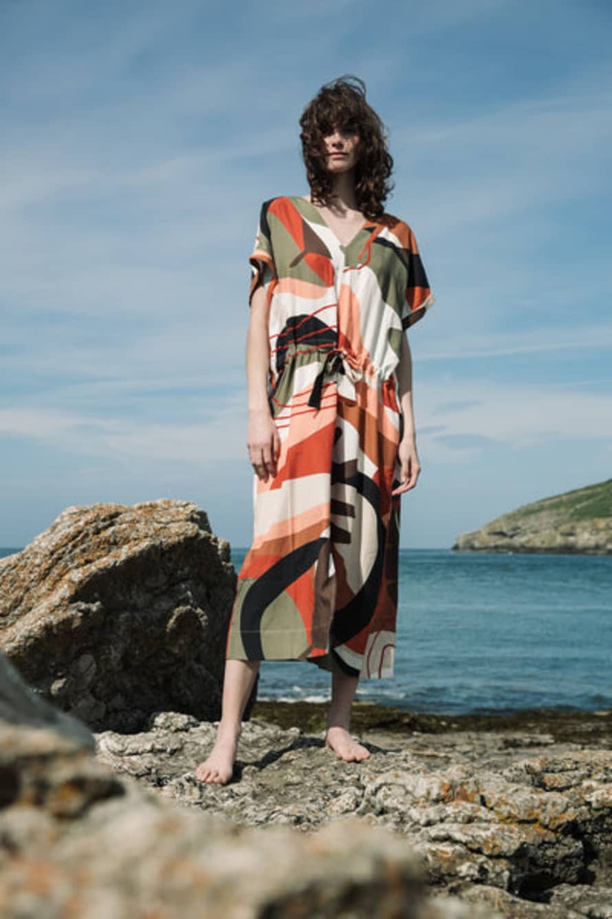 Beaumont Organic Hali-Paige Tencel Dress In Rockpool Print