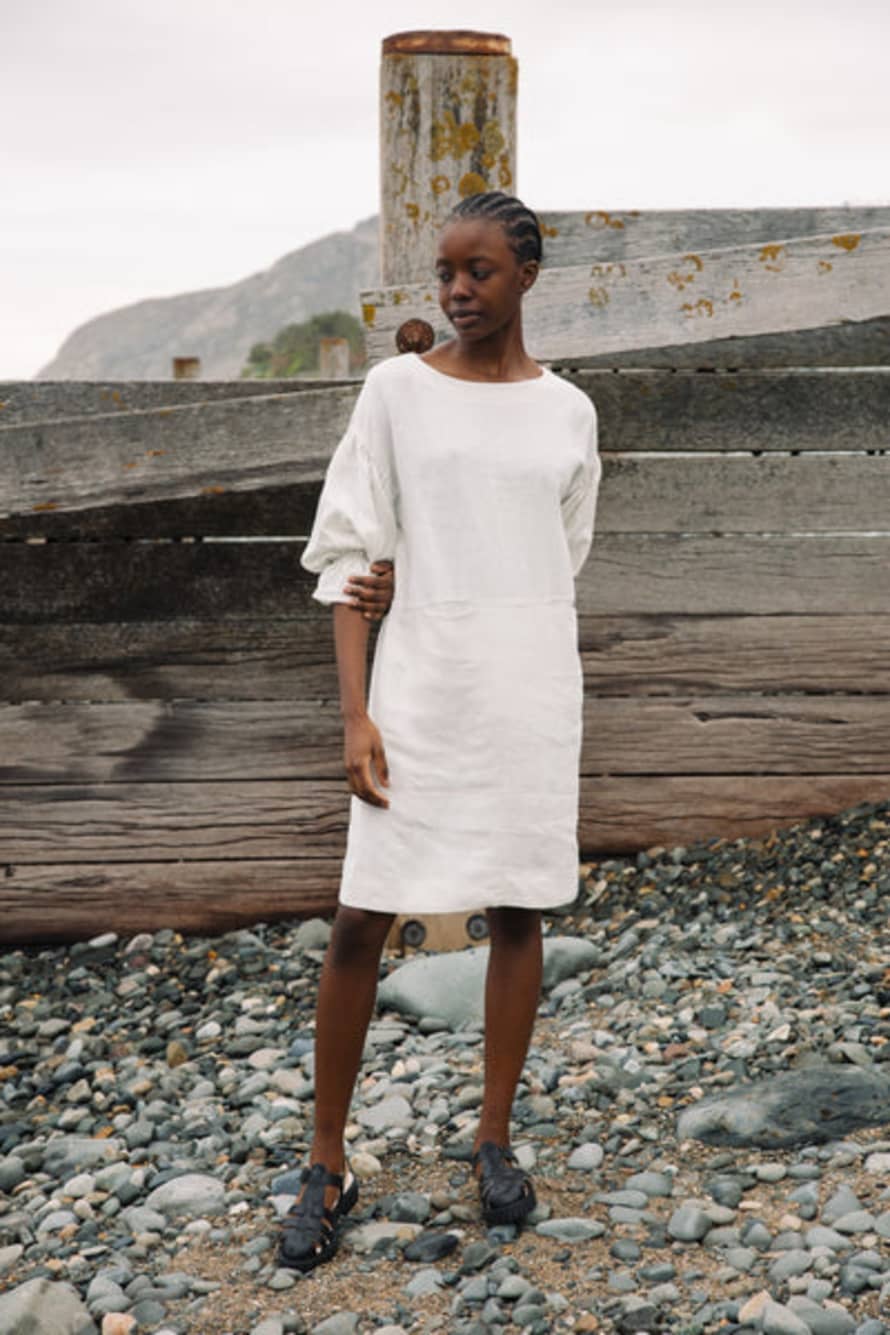 Beaumont Organic Claudia-May Linen Dress In Stone