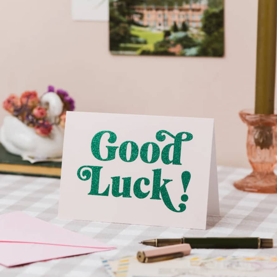 Oh Squirrel Good Luck Glitter Card