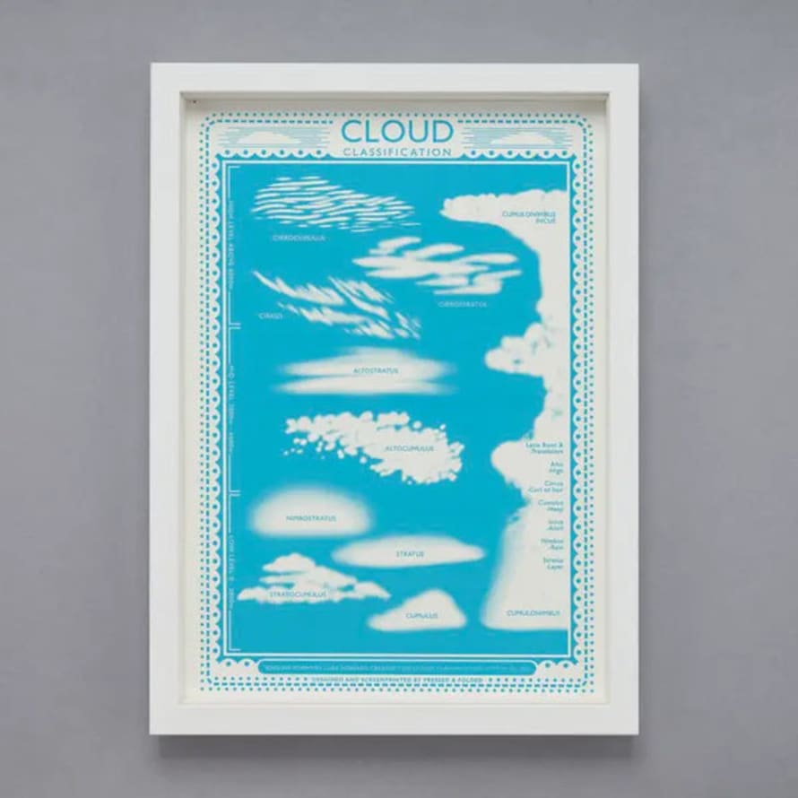 Pressed And Folded Clouds Screen Print A3
