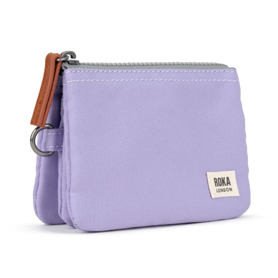 ROKA Purse Carnaby Small Recycled Repurposed Sustainable Canvas In Lavender