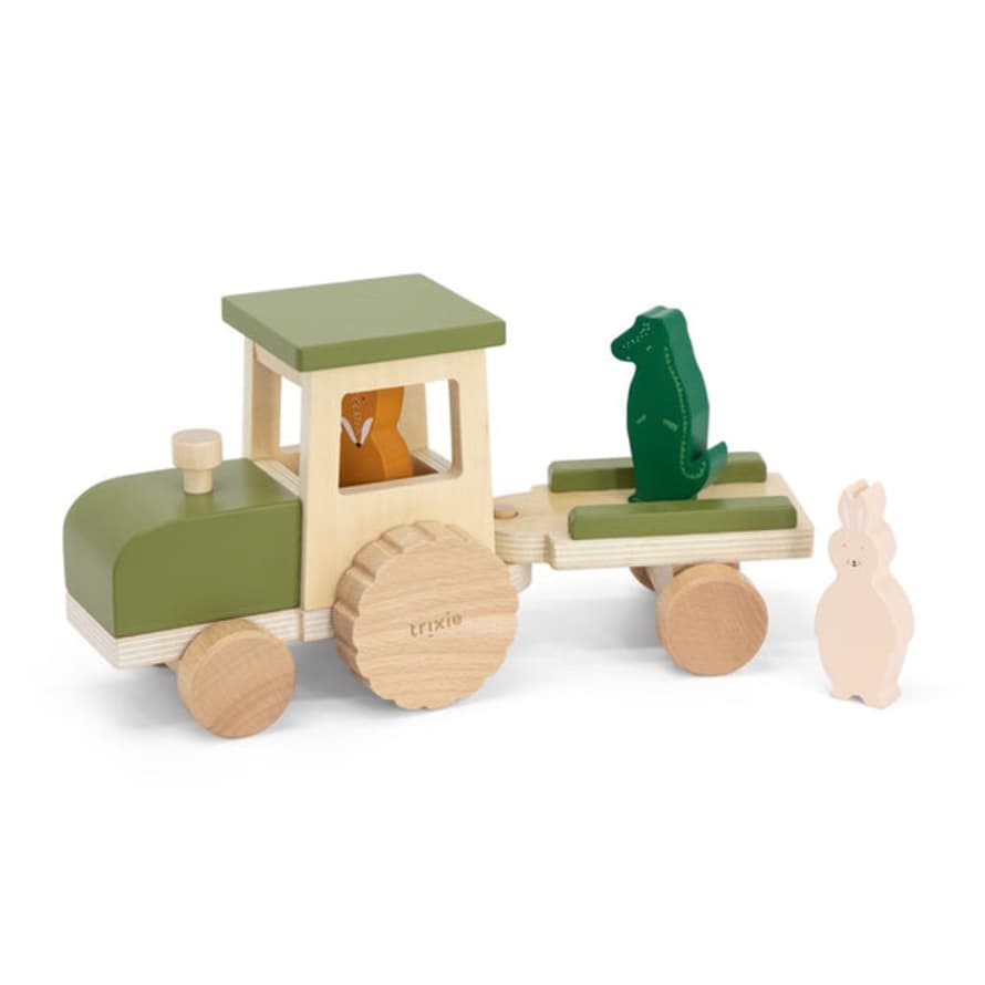 Trixie Traktor Aus Holz Mit Figuren