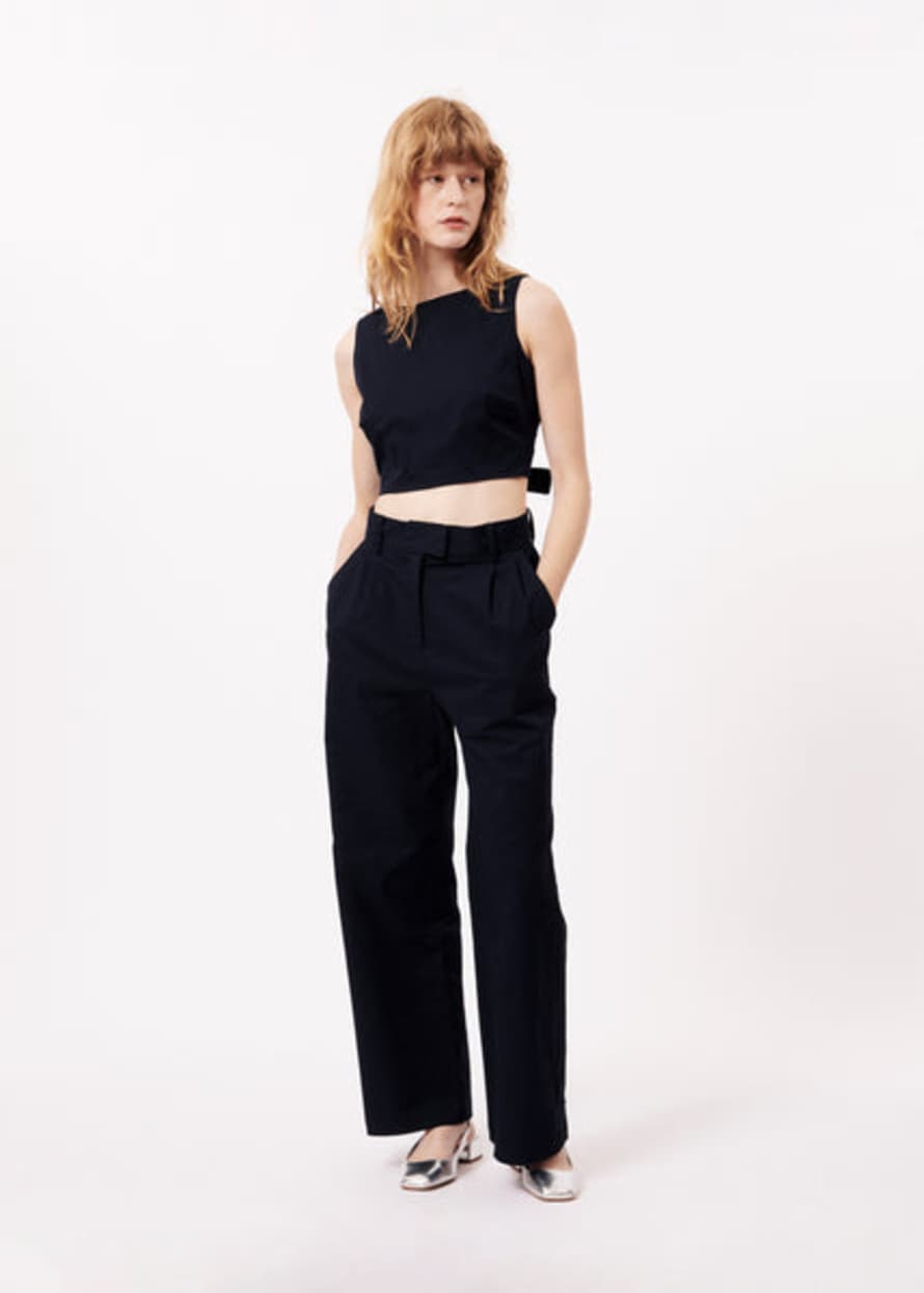 FRNCH Albane Navy Blue Trousers