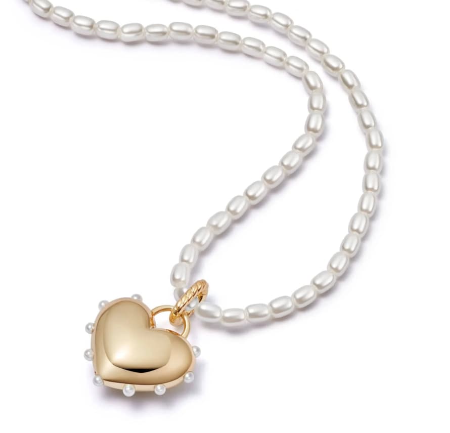 Daisy London Shrimps Chubby Heart Pearl Necklace
