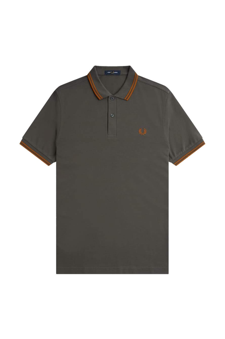 Fred Perry Fit Twin Tipped Polo Field Green / Nut Flake / Nut Flake