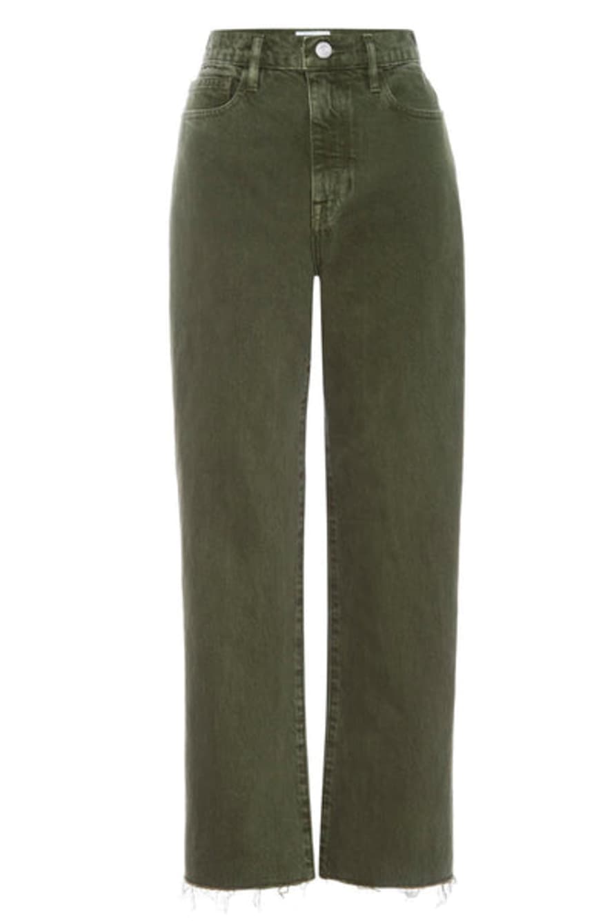 Frame Le Jane Crop Stoned Fatigue Khaki Jeans