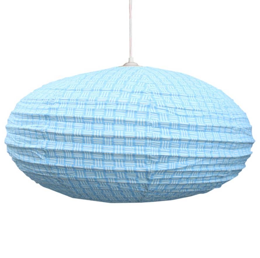 Curiouser and Curiouser Large 80cm Sky Blue Pattern Cotton Pendant Lampshade