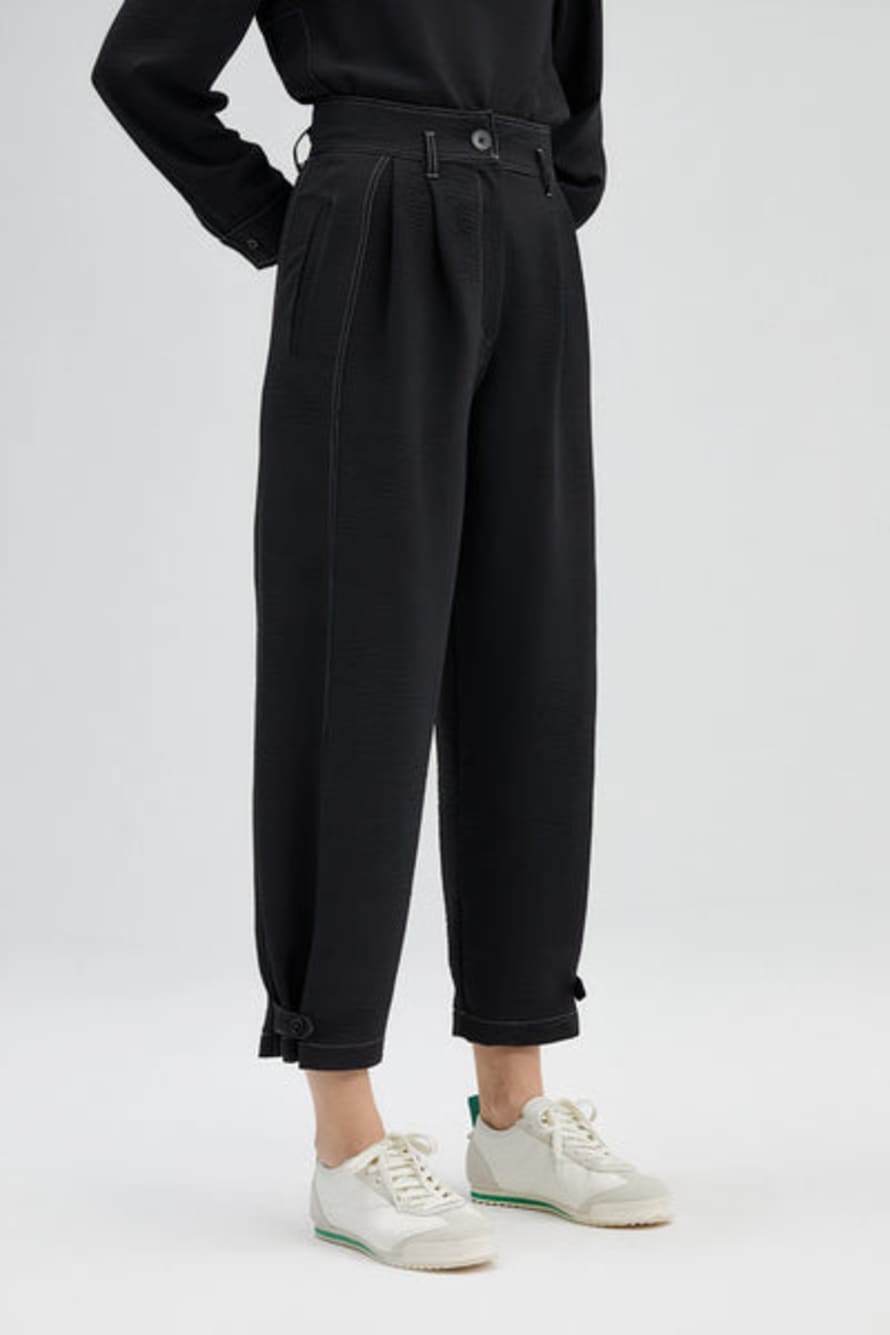 Touche Prive Contrast Stitch High Waist Trousers