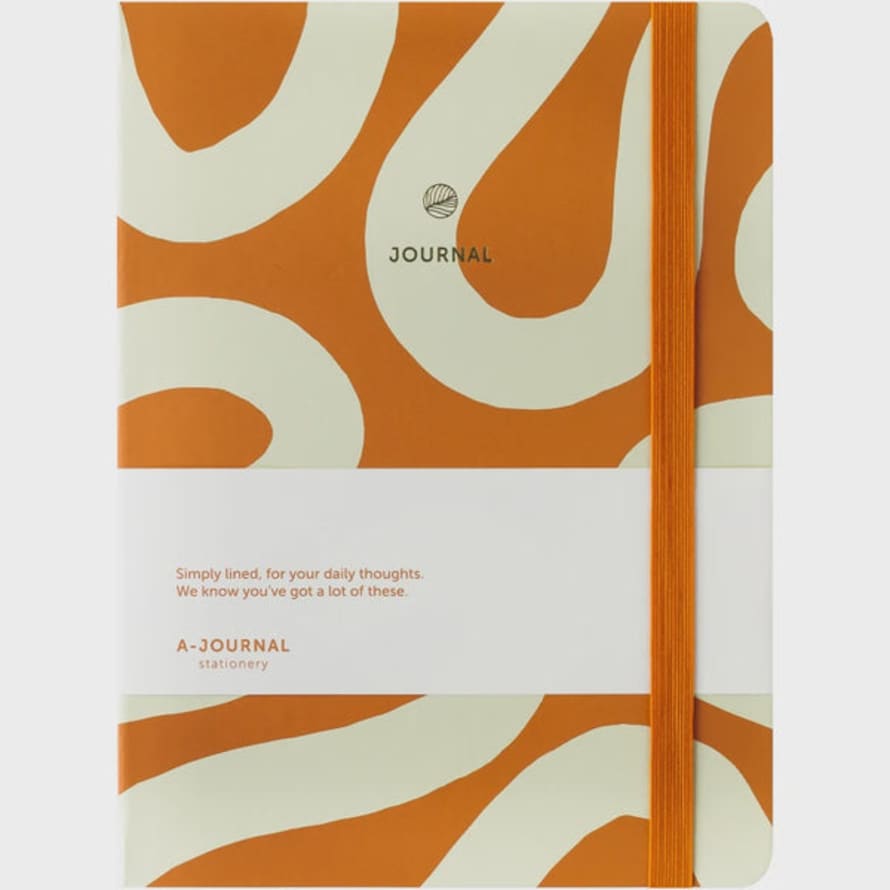 A-Journal Hardback Notebook - Orange Wiggle