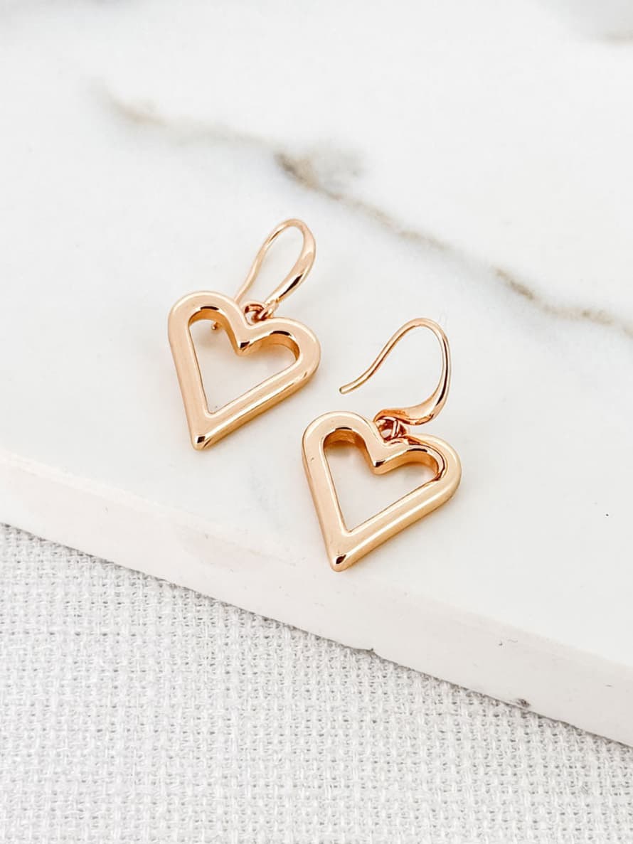 Envy Cut-Out Heart Earrings Gold
