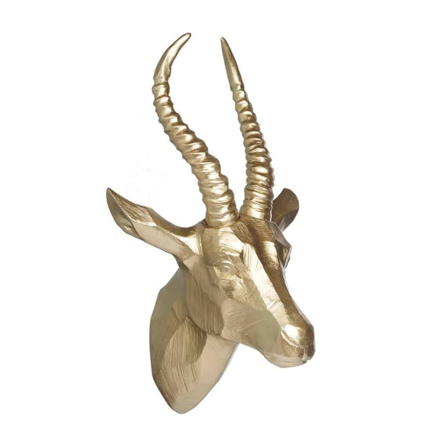 &Quirky Antelope Wall Sculpture in Gold Finish