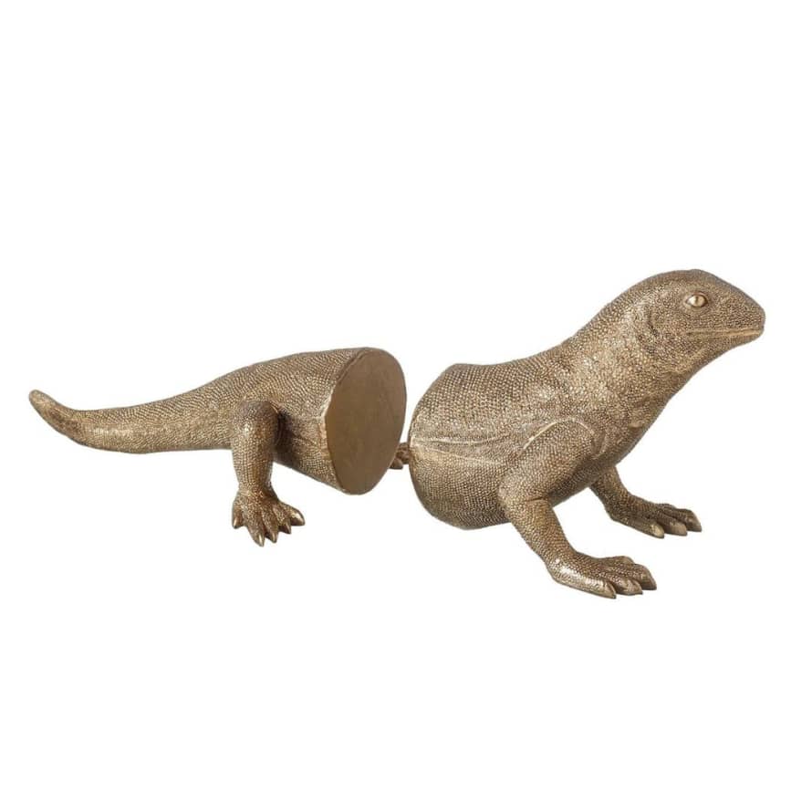 &Quirky Gold Lizard Bookends