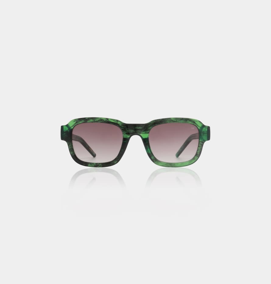 A Kjærbede A.kjaerbede Halo Sunglasses In Green Marble