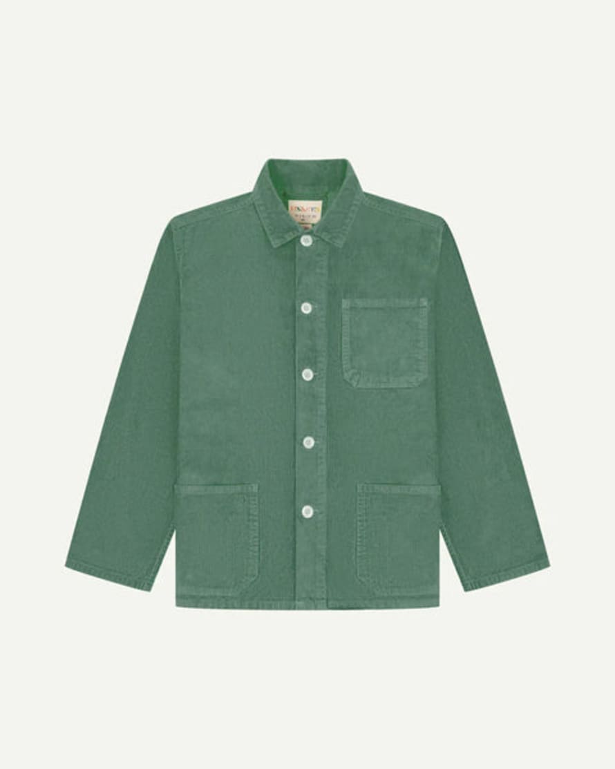USKEES Men's Organic Buttoned Cord Overshirt - Eucalyptus