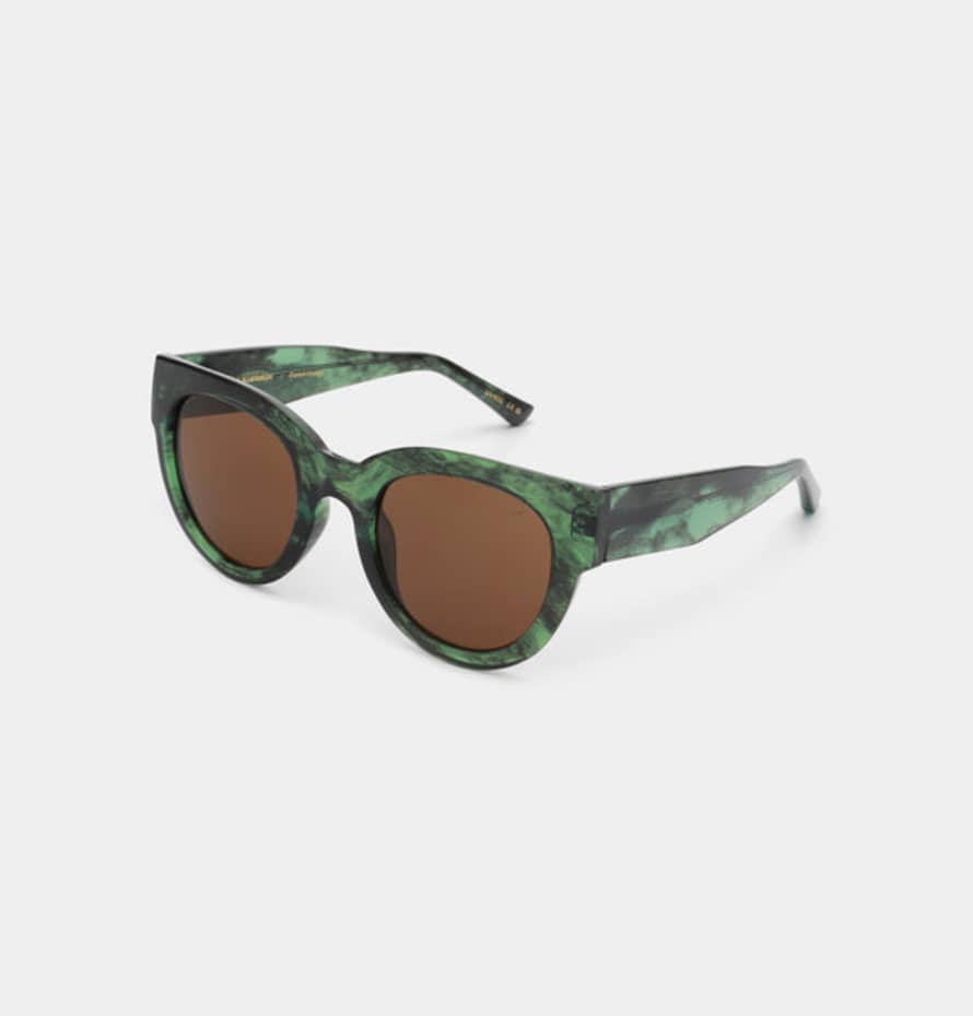 A.Kjaerbede  Lily Sunglasses - Green Marble Transparent