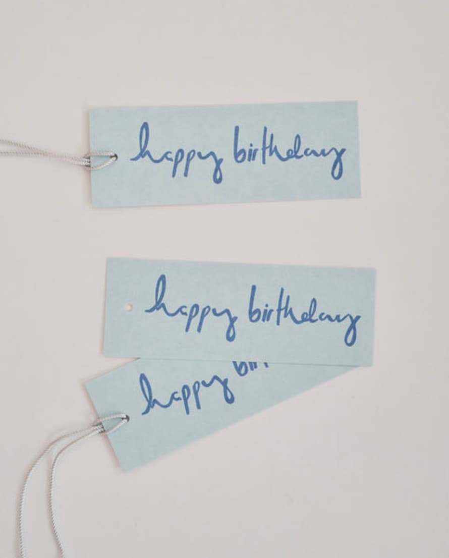 Heather Evelyn Happy Birthday Blue Gift Tags